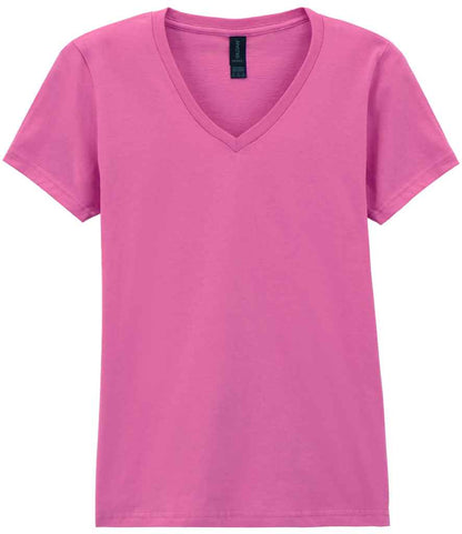 Gildan Ladies SoftStyle® V Neck T-Shirt in Azalea