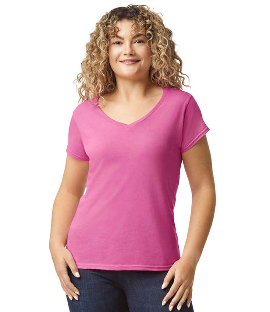 Gildan Gildan Ladies SoftStyle® V Neck T-Shirt Azalea