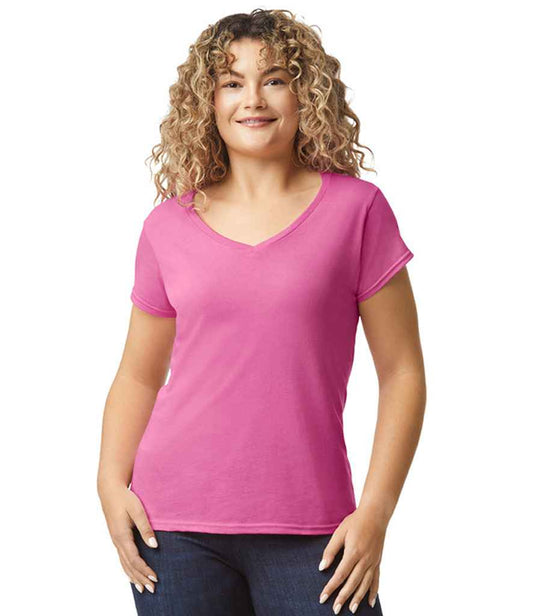Gildan Ladies SoftStyle® V Neck T-Shirt - model image