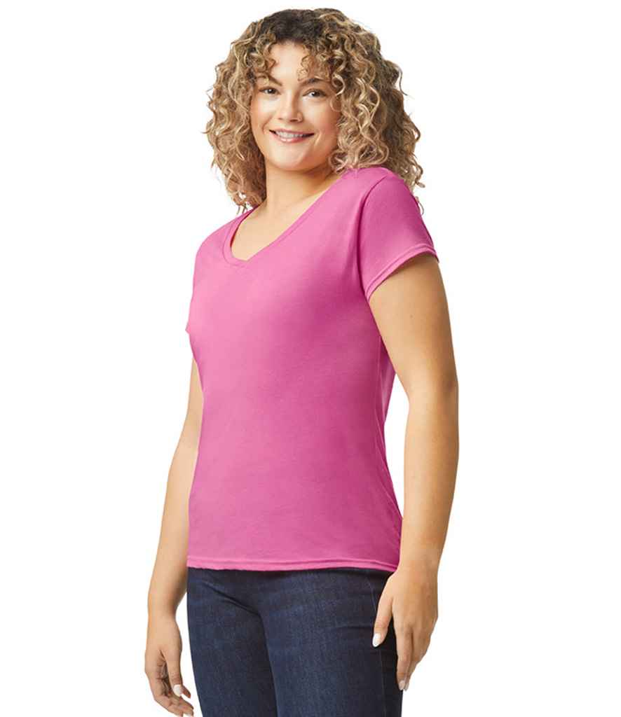 Gildan Gildan Ladies SoftStyle® V Neck T-Shirt Azalea