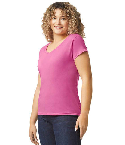 Gildan Gildan Ladies SoftStyle® V Neck T-Shirt Azalea