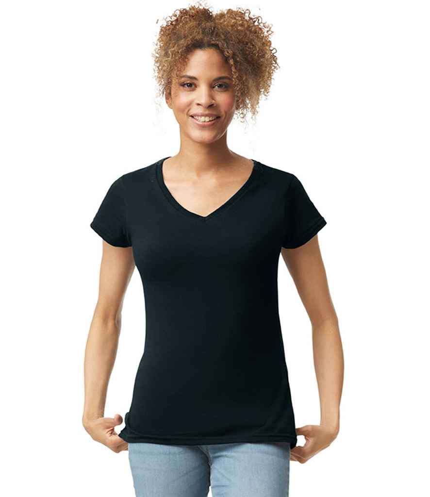 Gildan Gildan Ladies SoftStyle® V Neck T-Shirt Black