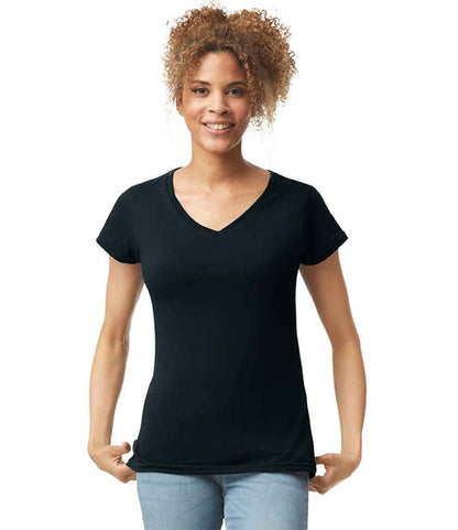 Gildan Gildan Ladies SoftStyle® V Neck T-Shirt Black