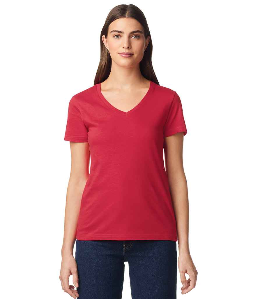 Gildan Gildan Ladies SoftStyle® V Neck T-Shirt Cherry Red
