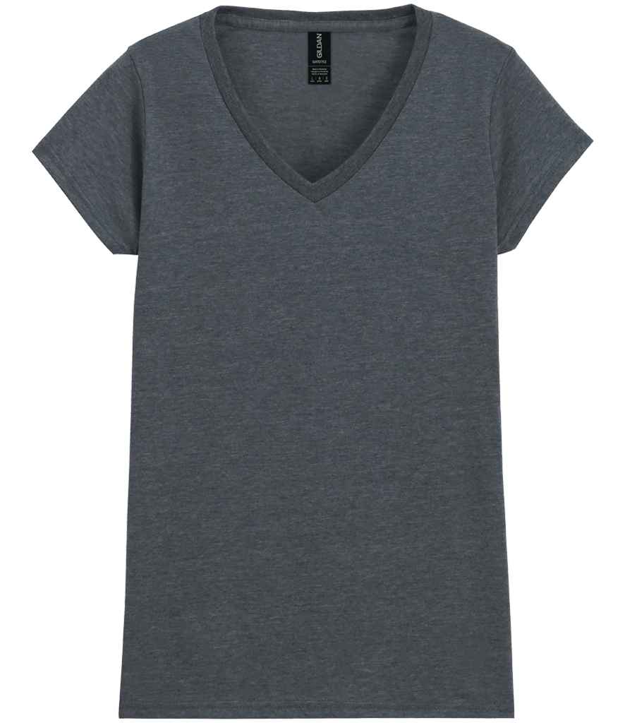 Gildan Ladies SoftStyle® V Neck T-Shirt in Dark Heather