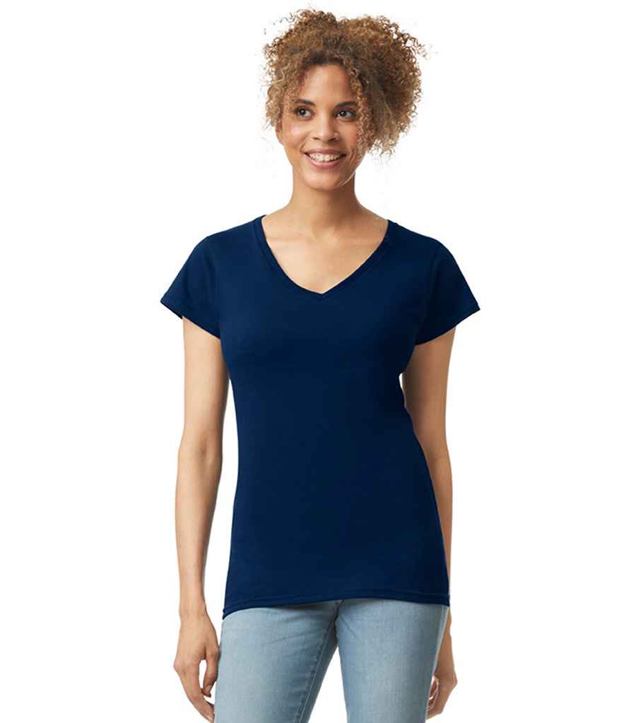 Gildan Gildan Ladies SoftStyle® V Neck T-Shirt Navy