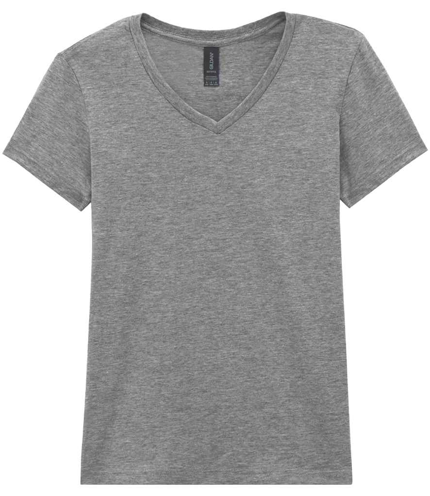 Gildan Ladies SoftStyle® V Neck T-Shirt in Sport Grey