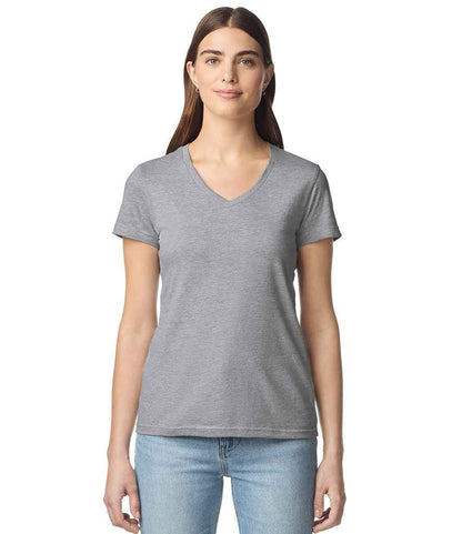 Gildan Gildan Ladies SoftStyle® V Neck T-Shirt Sport Grey