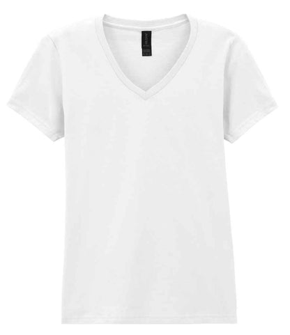 Gildan Ladies SoftStyle® V Neck T-Shirt in White