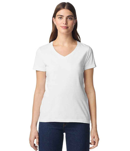 Gildan Gildan Ladies SoftStyle® V Neck T-Shirt White