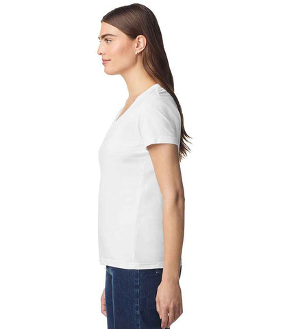Gildan Gildan Ladies SoftStyle® V Neck T-Shirt White