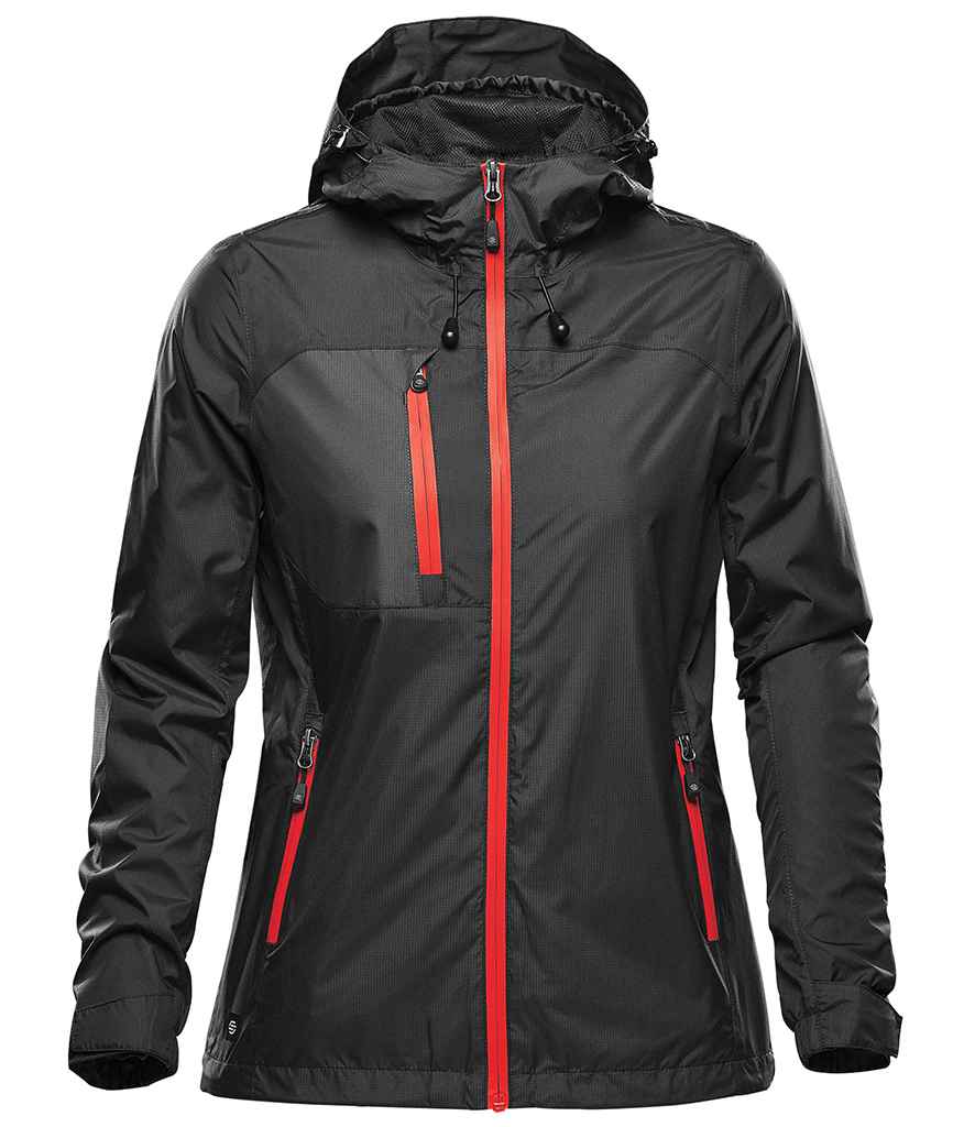 Stormtech Ladies Olympia Shell Jacket in Black/Bright Red
