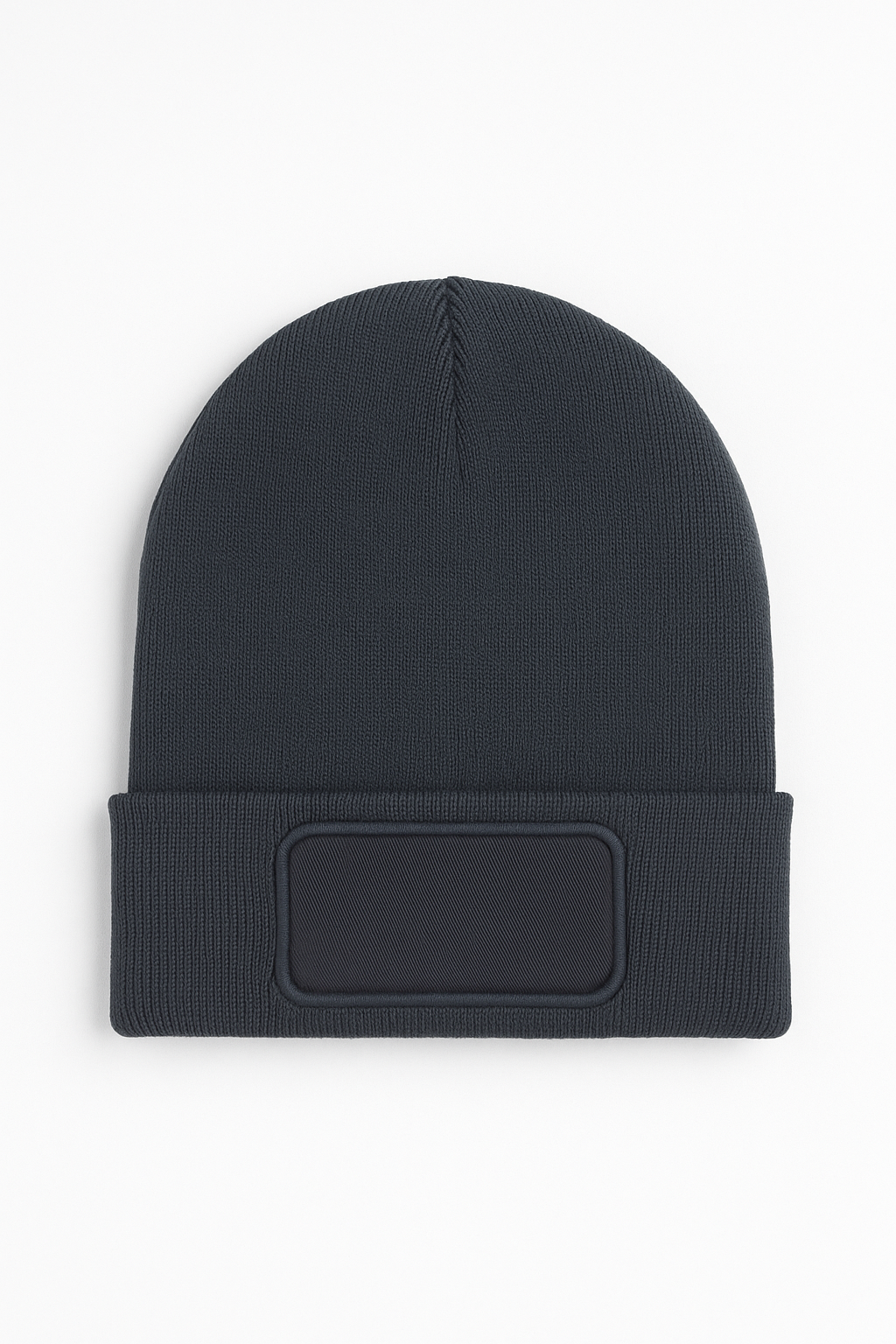 Uneek Rectangular Patch Beanie Graphite Grey