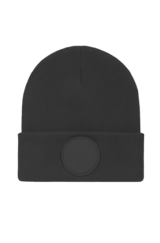 Uneek Circular Patch Beanie Graphite Grey