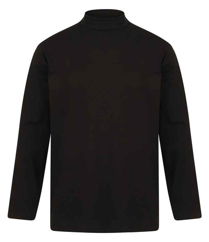Henbury Long Sleeve Roll Neck Top in Black