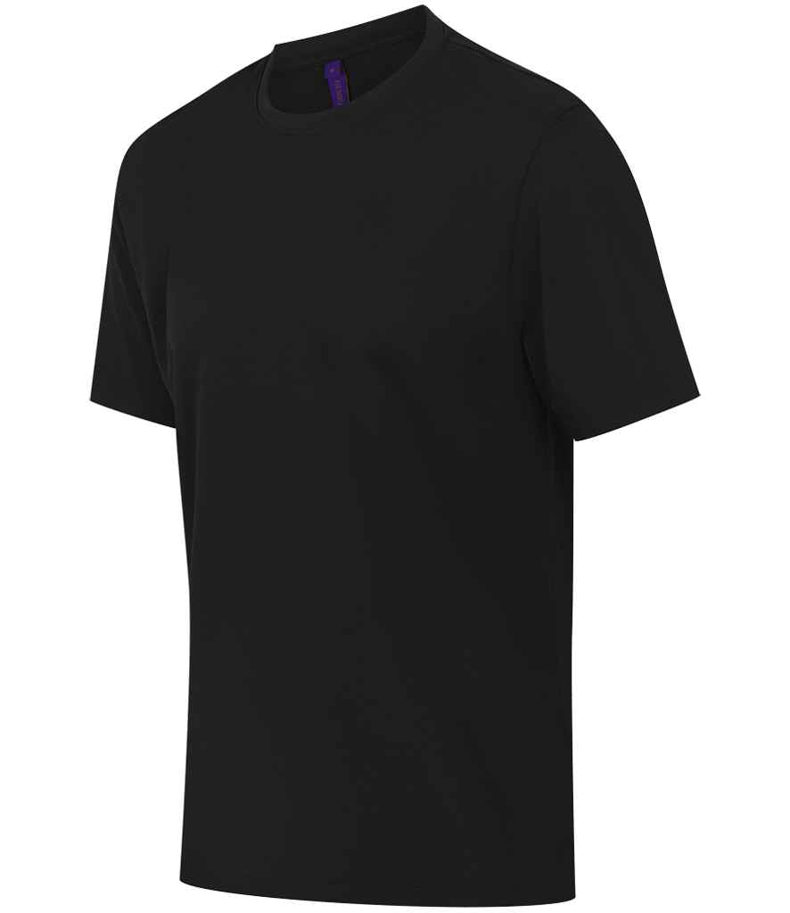 Henbury Henbury Unisex Coolplus® Wicking Piqué T-Shirt Black