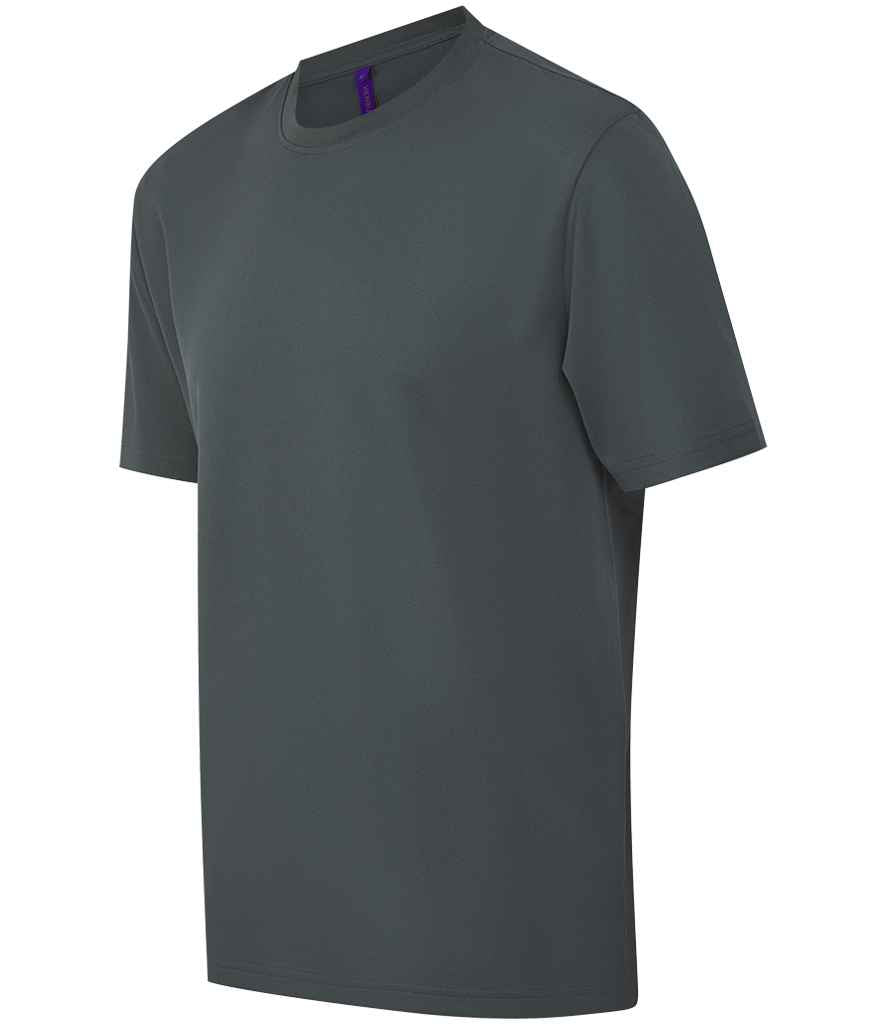 Henbury Henbury Unisex Coolplus® Wicking Piqué T-Shirt Charcoal