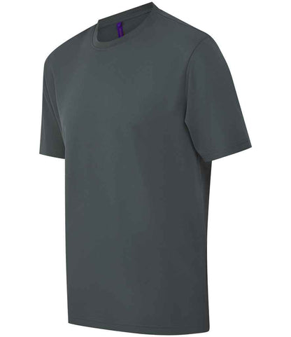 Henbury Henbury Unisex Coolplus® Wicking Piqué T-Shirt Charcoal