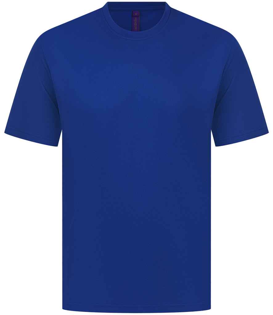 Henbury Unisex Coolplus® Wicking Piqué T-Shirt in Royal Blue