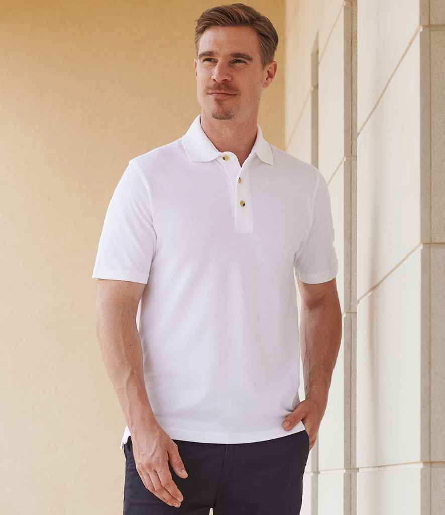 Henbury Henbury Classic Heavy Cotton Piqué Polo Shirt White
