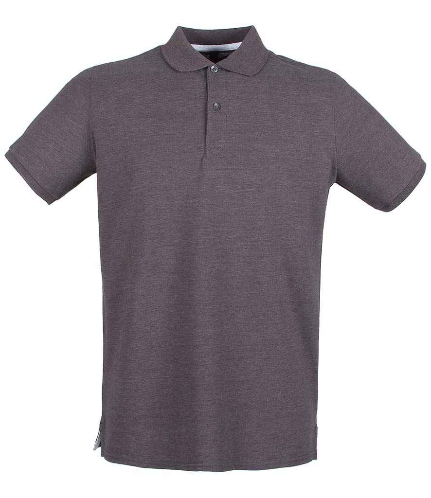 Henbury Henbury Modern Fit Cotton Piqué Polo Shirt Charcoal