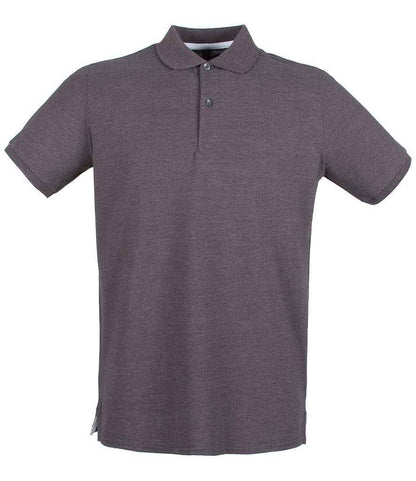 Henbury Henbury Modern Fit Cotton Piqué Polo Shirt Charcoal