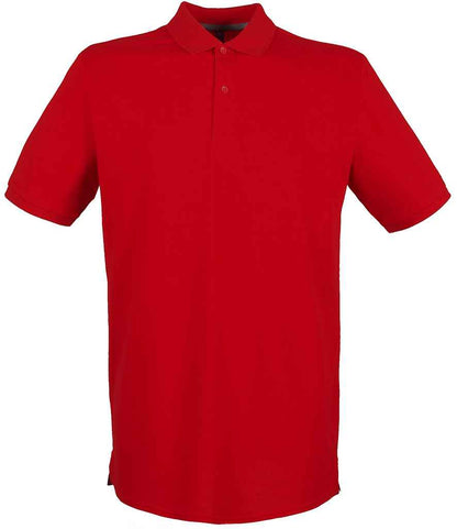 Henbury Modern Fit Cotton Piqué Polo Shirt in Classic Red