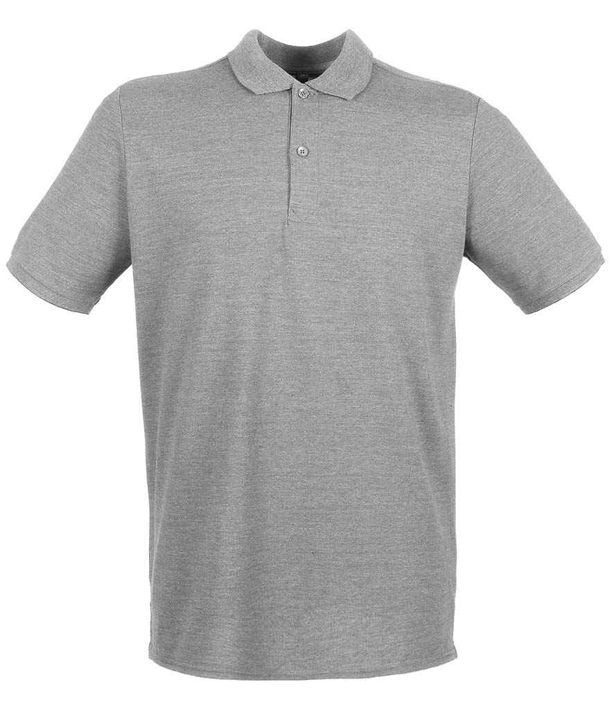 Henbury Henbury Modern Fit Cotton Piqué Polo Shirt Heather Grey