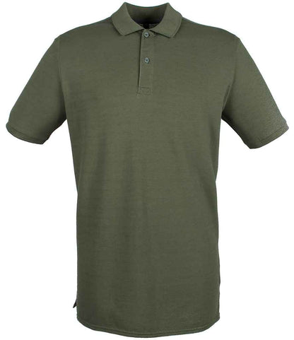 Henbury Henbury Modern Fit Cotton Piqué Polo Shirt Olive Green