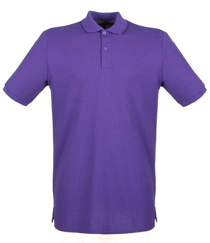 Henbury Modern Fit Cotton Piqué Polo Shirt in Purple