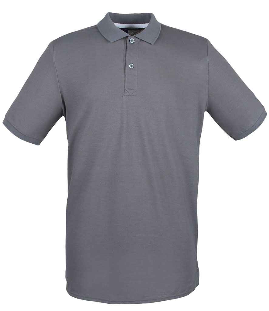 Henbury Henbury Modern Fit Cotton Piqué Polo Shirt Steel Grey