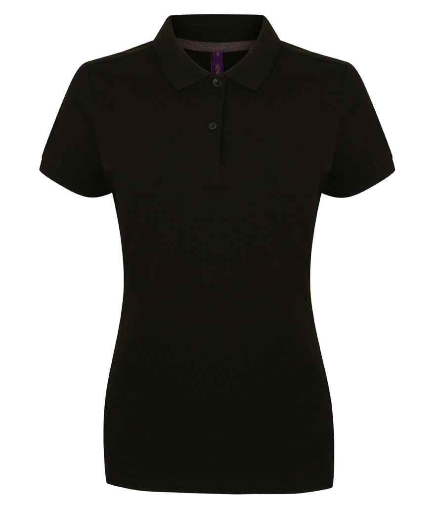 Henbury Henbury Ladies Modern Fit Cotton Piqué Polo Shirt Black