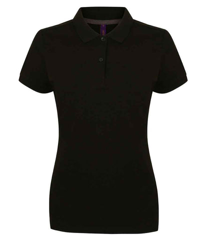 Henbury Henbury Ladies Modern Fit Cotton Piqué Polo Shirt Black