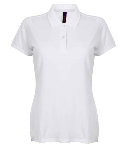 Henbury Henbury Ladies Modern Fit Cotton Piqué Polo Shirt White