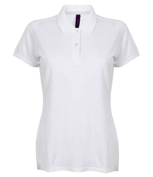 Henbury Ladies Modern Fit Cotton Piqué Polo Shirt in White