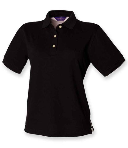 Henbury Henbury Ladies Classic Cotton Piqué Polo Shirt Black