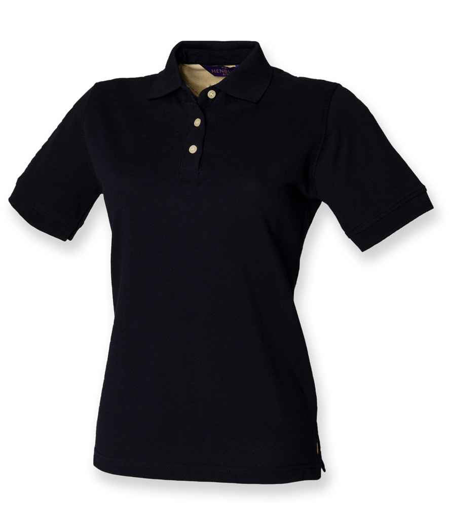 Henbury Ladies Classic Cotton Piqué Polo Shirt in Navy
