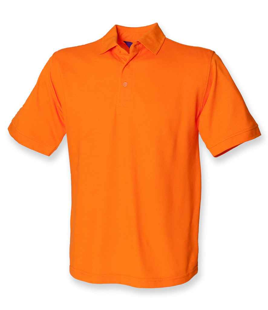 Henbury Henbury Heavy Poly/Cotton Piqué Polo Shirt Orange