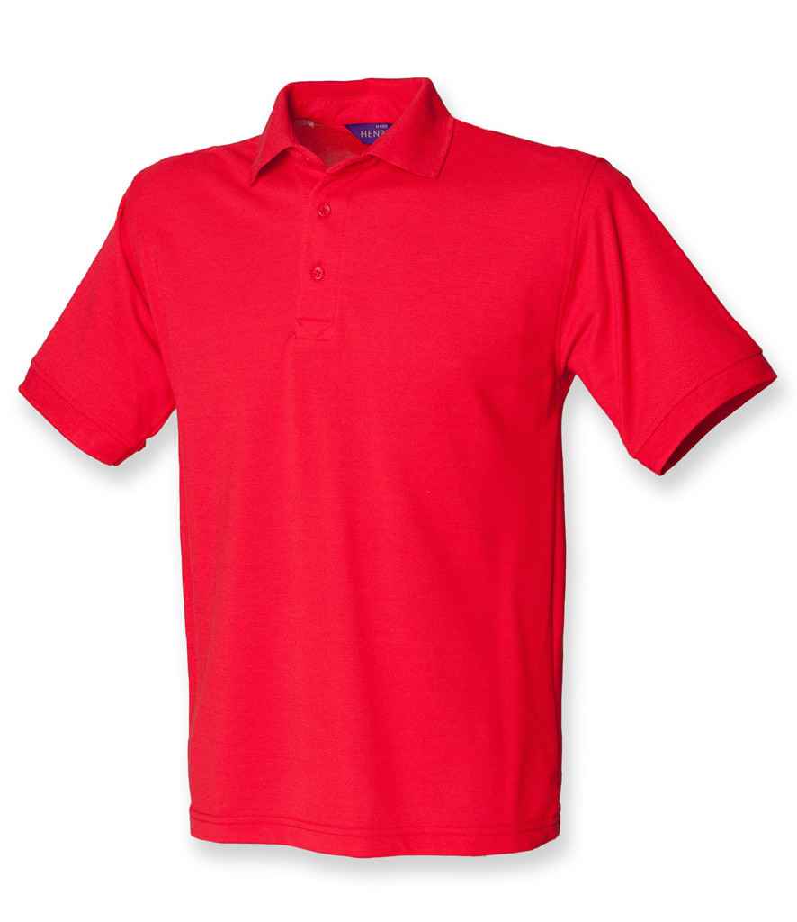 Henbury Henbury Heavy Poly/Cotton Piqué Polo Shirt Red