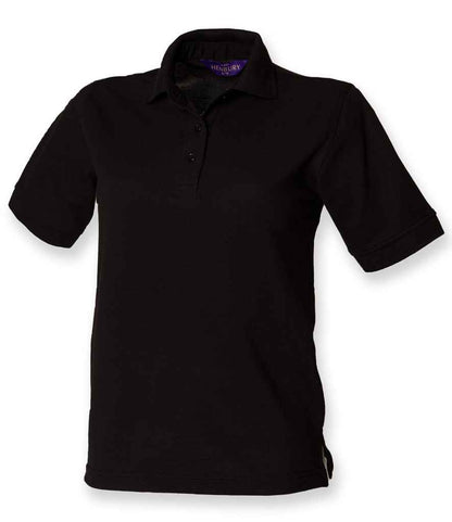 Henbury Henbury Ladies Poly/Cotton Piqué Polo Shirt Black