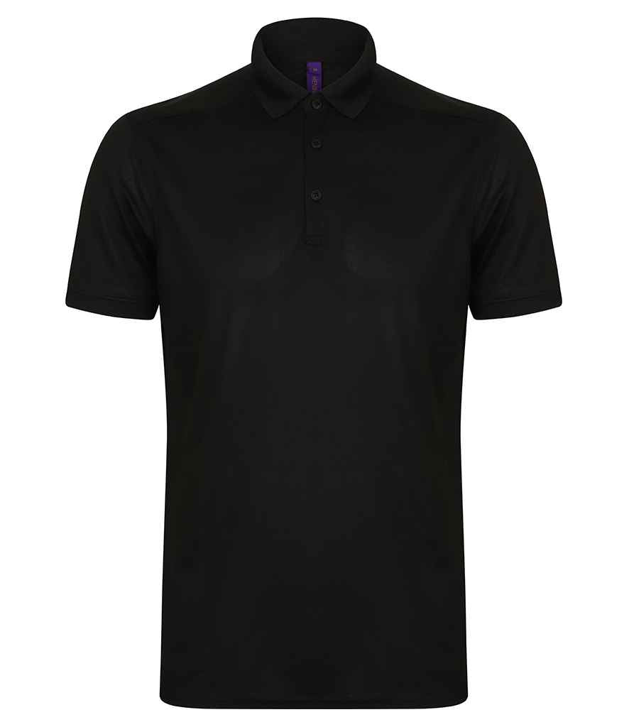 Henbury Henbury Slim Fit Stretch Microfine Piqué Polo Shirt Black
