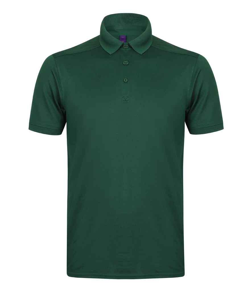 Henbury Henbury Slim Fit Stretch Microfine Piqué Polo Shirt Bottle Green
