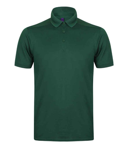 Henbury Henbury Slim Fit Stretch Microfine Piqué Polo Shirt Bottle Green