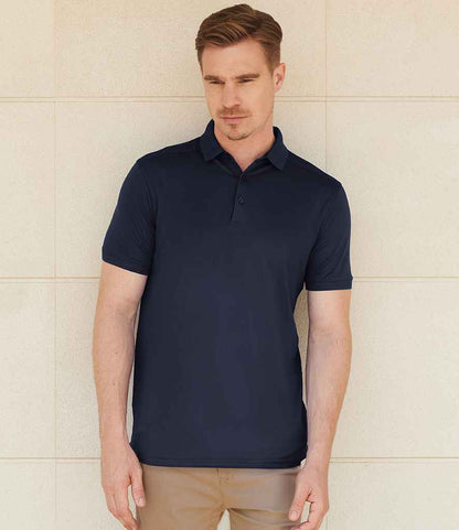 Henbury Henbury Slim Fit Stretch Microfine Piqué Polo Shirt Navy