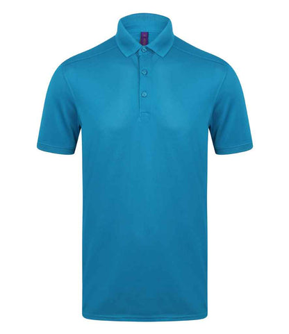 Henbury Henbury Slim Fit Stretch Microfine Piqué Polo Shirt Sapphire Blue