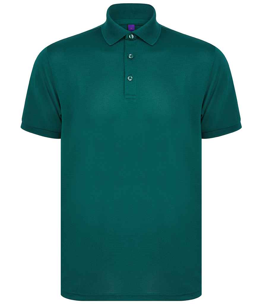 Henbury Henbury Recycled Polyester Piqué Polo Shirt Bottle Green