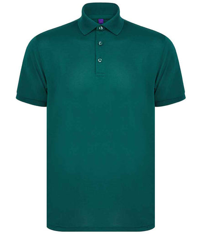 Henbury Henbury Recycled Polyester Piqué Polo Shirt Bottle Green