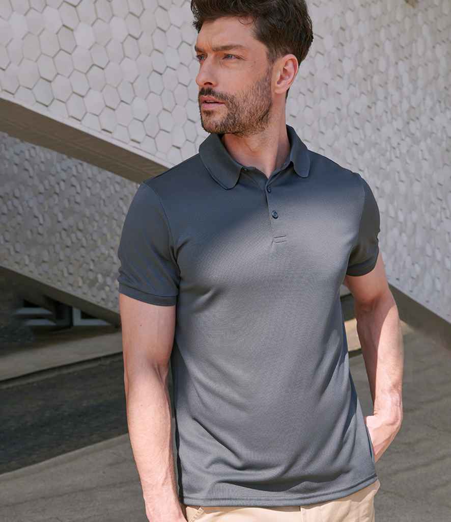 Henbury Henbury Recycled Polyester Piqué Polo Shirt Charcoal