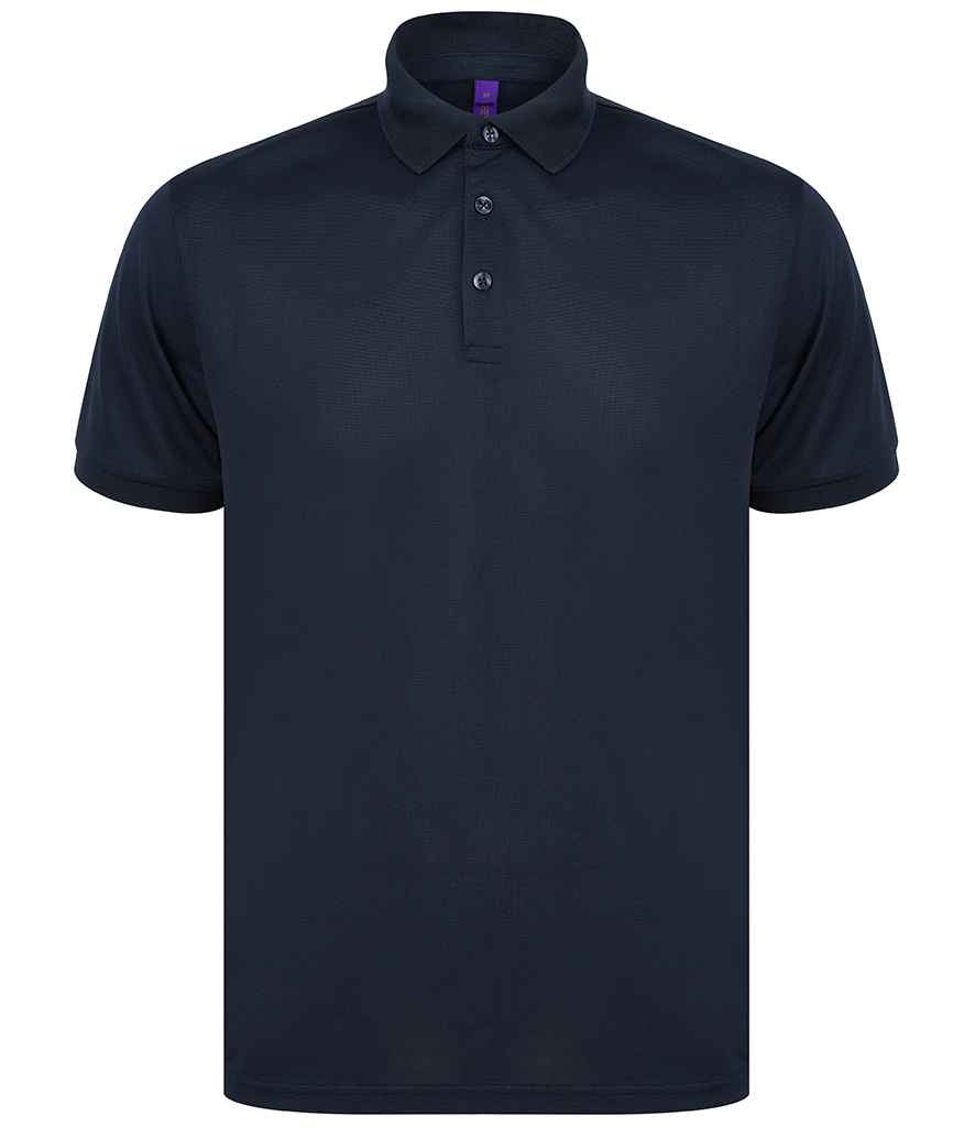 Henbury Henbury Recycled Polyester Piqué Polo Shirt Navy