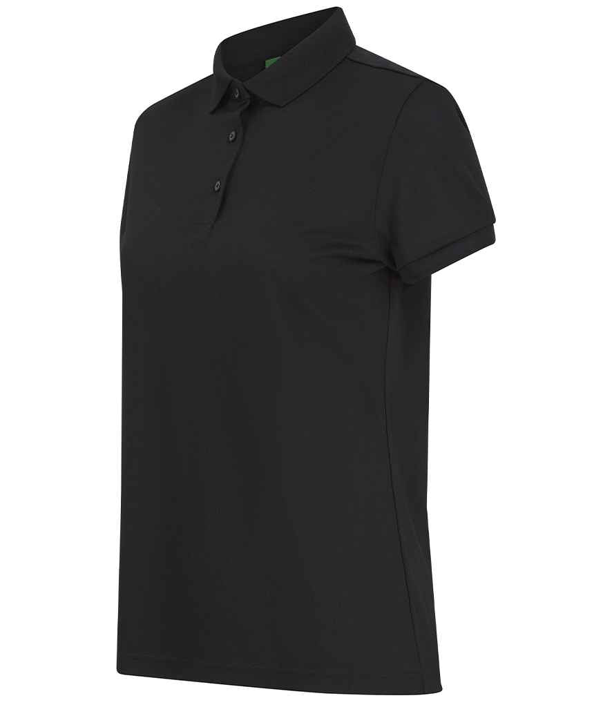 Henbury Henbury Ladies Recycled Polyester Polo Shirt Black